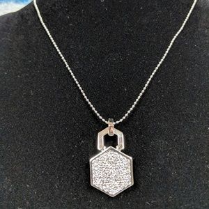 Silver CoCo Lane Crystal Pave Necklace 17" 12 GR